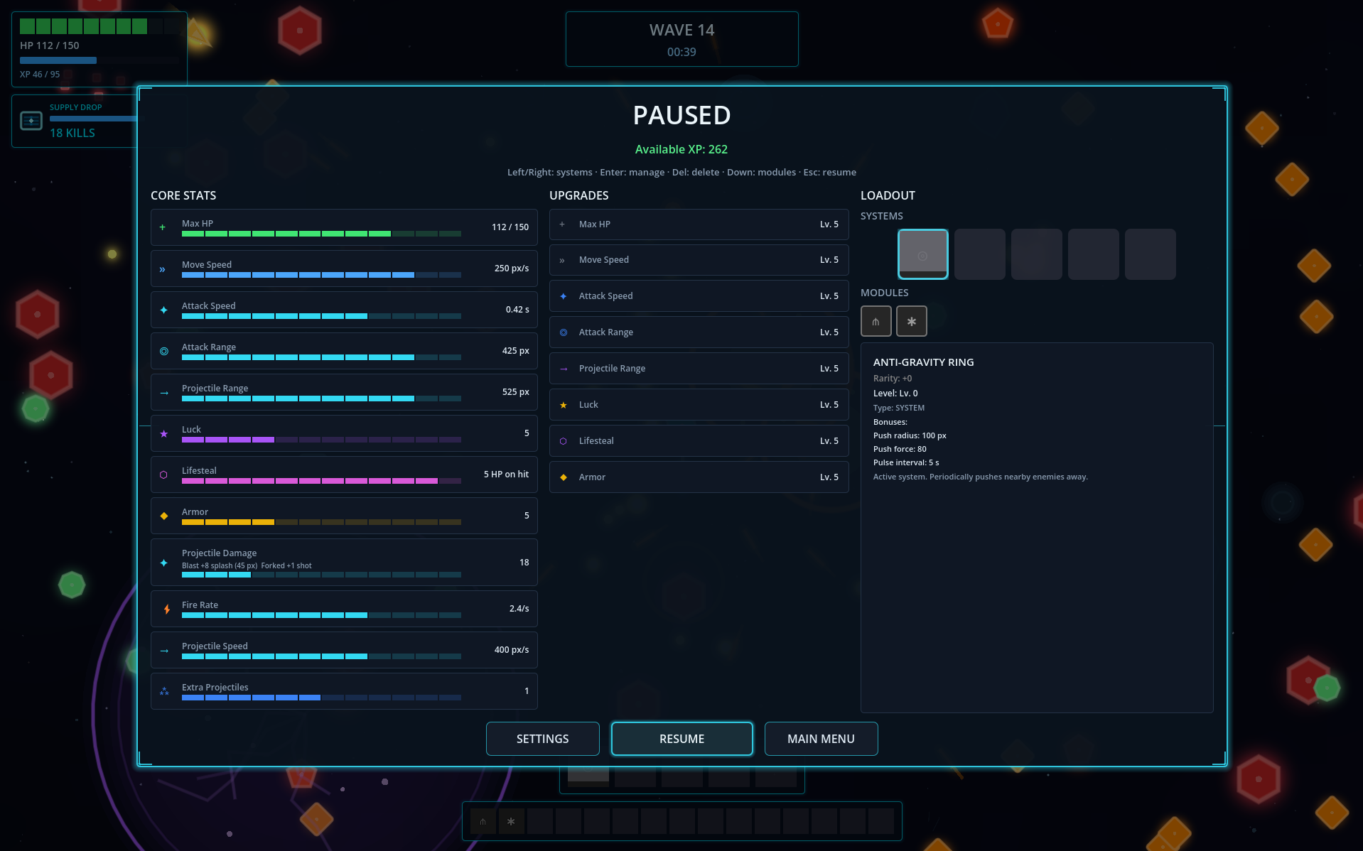 Stats and upgrades
